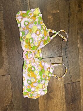 Show me your MUMU Daisy Print Bikini Top in Pink, Yellow & Green